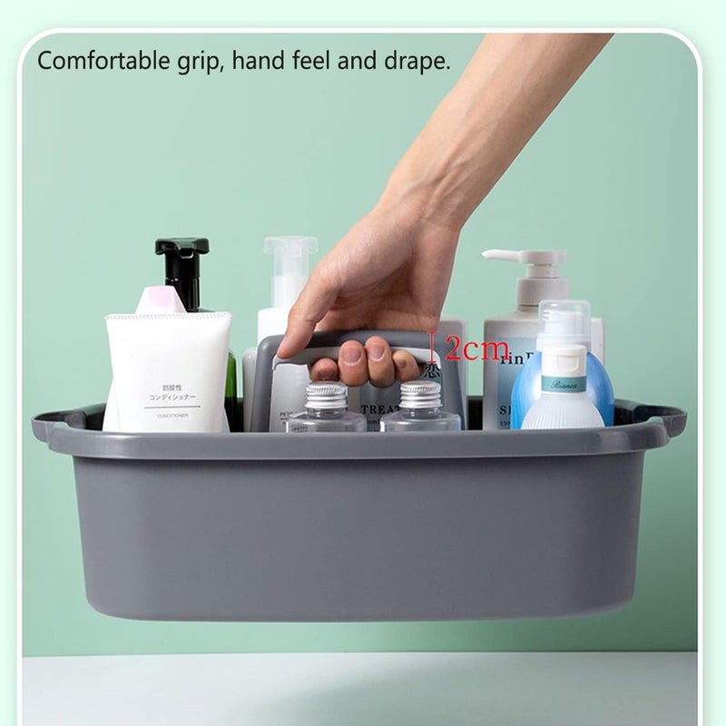 Haundry Large Cleaning Caddy with Handle, Tool Storage Basket Organizer, Sturdy Pail Bucket Organizer, Household Bucket for Cleaning Supplies - Gray - Image 2